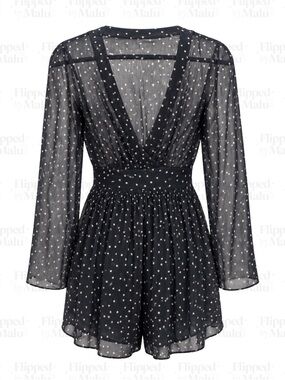 ASOS Navy White Star Print Long Sleeve Wrap Mini Dress